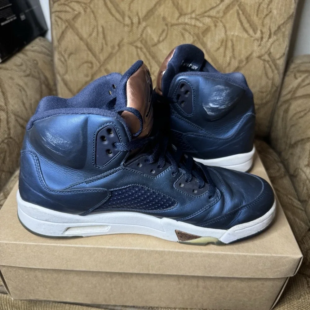 Size 11.5 - Air Jordan 5 Retro Bronze Navy White‎ (136027-416) No Box